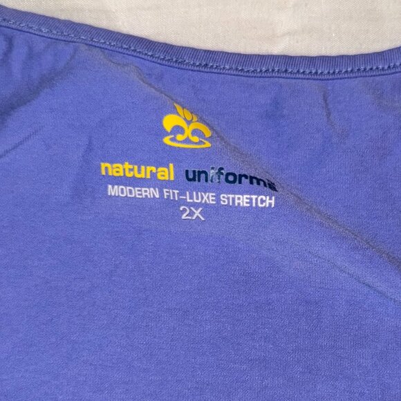 5 Natural Uniforms Short Sleeve Scoop Neck Body Suit Cotton Stretch 2X - Picture 8 of 13